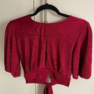NWOT MP|C open tie crop blouse